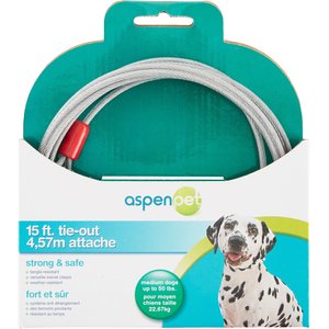 Aspen Pet Medium Tie-Out Cable, 15-ft