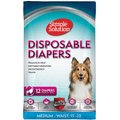 Simple Solution Original Disposable Female Dog Diapers, Medium: 16.5 to 21-in waist, 12 count