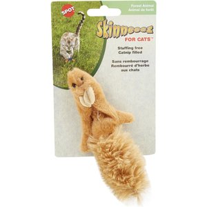 Ethical Pet Skinneeez Forest Creature Stuffing-Free Plush Cat Toy with Catnip, Color Varies