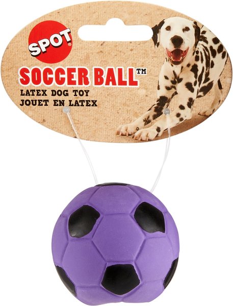 Ethical Pet Latex Soccer Ball Squeaky Dog Chew Toy, Color Varies, 2-in slide 1 of 5