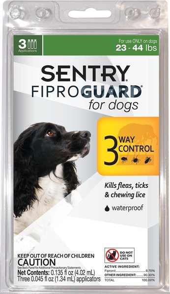 Sentry FiproGuard Flea & Tick Spot Treatment for Dogs, 23-44 lbs, 3 Doses (3-mos. supply) slide 1 of 5
