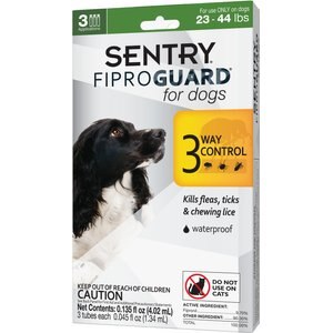 Sentry FiproGuard Flea & Tick Spot Treatment for Dogs, 23-44 lbs, 3 Doses (3-mos. supply)