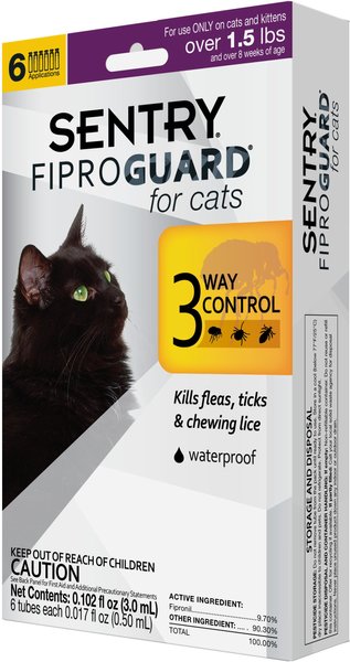 Sentry FiproGuard Flea & Tick Spot Treatment for Cats, 6 Doses (6-mos. supply) slide 1 of 8