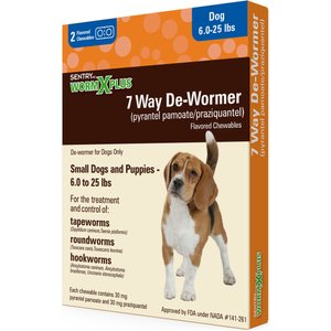 Sentry HC WormX Plus 7 Way Dewormer for Hookworms, Roundworm & Tapeworms for Small Breed Dogs, 2 count