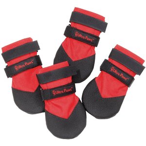 Ultra Paws Durable Dog Boots, 4 count, Red, Petite
