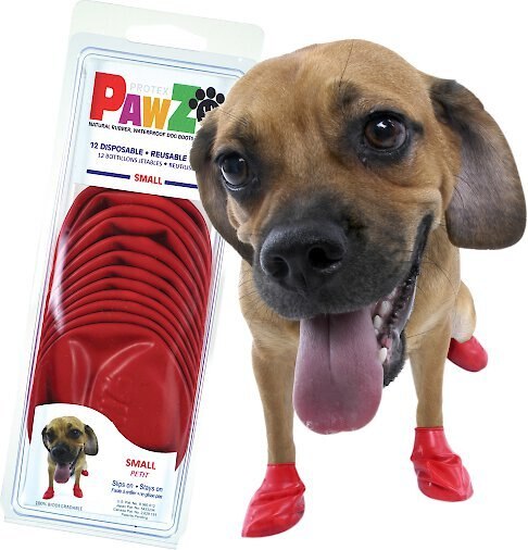 Pawz Waterproof Dog Boots, 12 count, Red, Small slide 1 of 10
