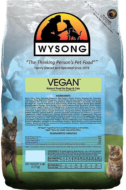 WYSONG Vegan Dry Dog \u0026 Cat Food, 5-lb 