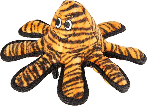 Tuffy's Mega Creature Tiger Print Octopus Squeaky Plush Dog Toy, Oscar slide 1 of 7