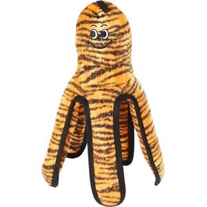 Tuffy's Mega Creature Tiger Print Octopus Squeaky Plush Dog Toy, Jersey Shore Pete