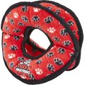 Tuffy's Ultimate 4-Way Ring Squeaky Plush Dog Toy, Red Paws