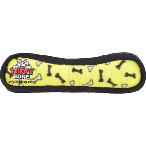 Tuffy's Ultimate Bone Squeaky Plush Dog Toy, Yellow Bones