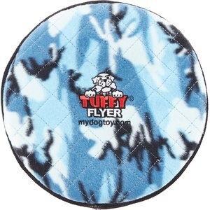 Tuffy's Ultimate Flyer Squeaky Plush Dog Toy, Camo Blue
