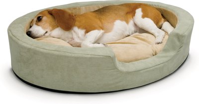 K&H Pet Products Thermo-Snuggly Sleeper Bolster Cat & Dog Bed, Sage, slide 1 of 1