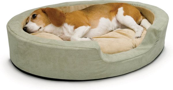 K&H Pet Products Thermo-Snuggly Sleeper Bolster Cat & Dog Bed, Sage, Medium slide 1 of 11