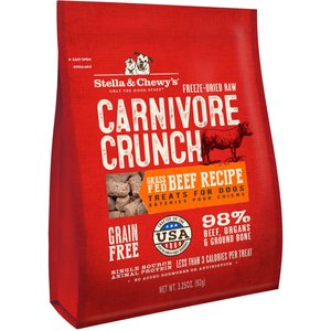 Stella & Chewy's Carnivore Crunch Grass-Fed Beef Recipe Freeze-Dried Raw Dog Treats, 3.25-oz bag