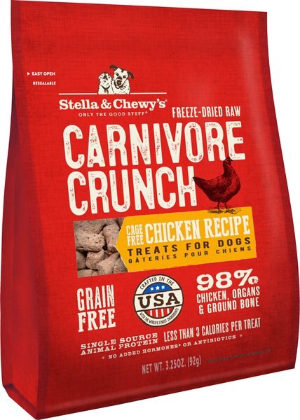 Stella & Chewy's Carnivore Crunch Cage-Free Chicken Recipe Freeze-Dried Raw Dog Treats, 3.25-oz bag slide 1 of 10