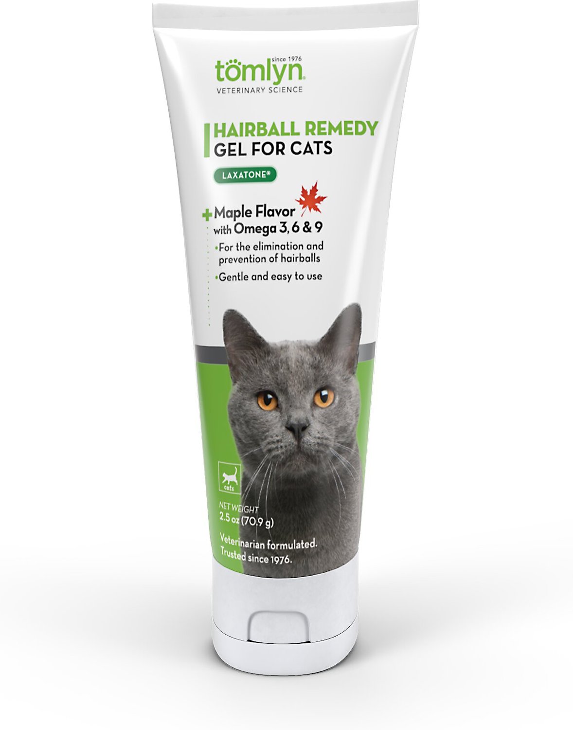 TOMLYN Laxatone Hairball Remedy Maple Flavor Gel Cat Supplement, 2.5oz