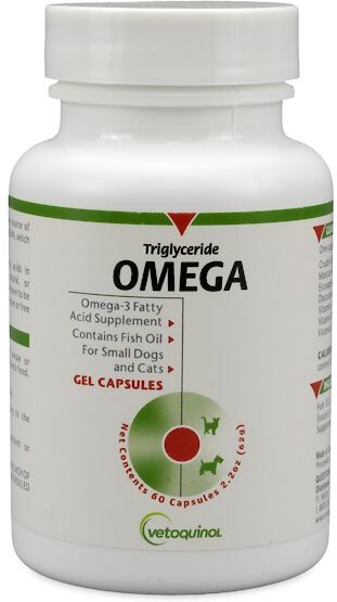Vetoquinol Triglyceride OMEGA Omega-3 Fatty Acid Small Breeds Supplement for Cats & Dogs, 60 count slide 1 of 5