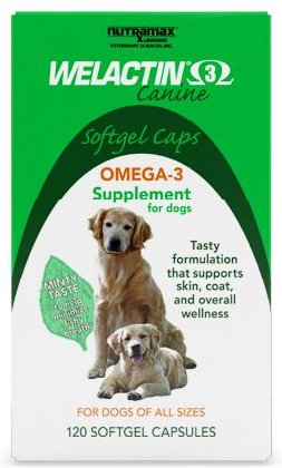 Nutramax Welactin Omega-3 Softgels Skin & Coat Supplement for Dogs, 120 count slide 1 of 8