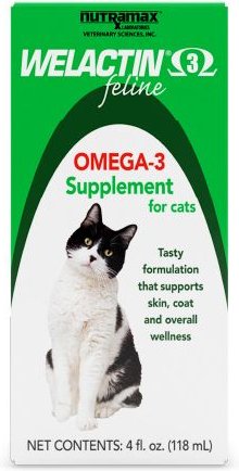 NUTRAMAX Welactin Omega3 Liquid Skin & Coat Supplement for Cats, 4oz