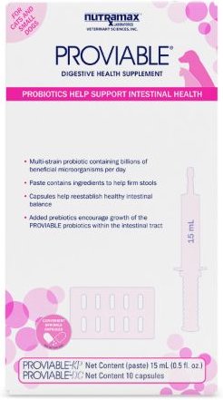 Nutramax Proviable Kit Medication for Diarrhea for Cats & Dogs, 15mL Small Dog & Cat slide 1 of 9