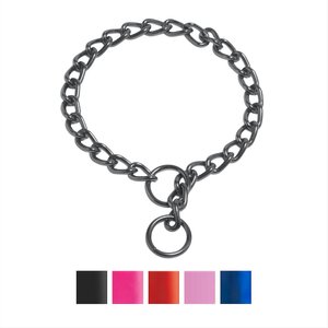 Platinum Pets Chain Training Dog Collar, Black Chrome, Large, 4 mm