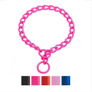 Platinum Pets Chain Training Dog Collar, Bubblegum Pink, Medium, 3 mm