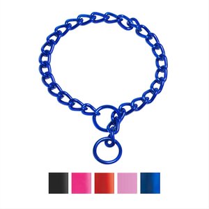 Platinum Pets Chain Training Dog Collar, Sapphire Blue, Medium, 3 mm