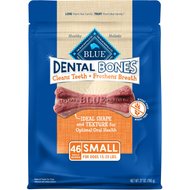Blue Buffalo Dental Bones All Natural Rawhide-Free Small Dental Dog Treats, 46 count