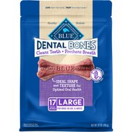 Blue Buffalo Dental Bones All Natural Rawhide-Free Large Dental Dog Treats, 17 count