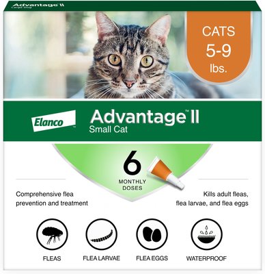 Advantage II Flea Spot Treatment for Cats, 5-9 lbs, & Ferrets, slide 1 of 1
