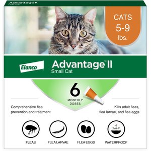 Advantage II Flea Spot Treatment for Cats, 5-9 lbs, & Ferrets, 6 Doses (6-mos. supply)