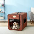 Go Pet Club Single Door Collapsible Soft-Sided Dog Crate, Brown, 32 inch