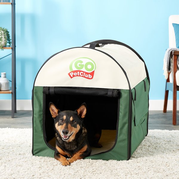 Go Pet Club Single Door Collapsible Soft-Sided Dog Crate, Green, 32 inch slide 1 of 9