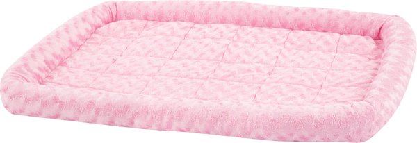 MidWest Quiet Time Fashion Plush Bolster Dog Crate Mat, Pink, 30-in slide 1 of 7