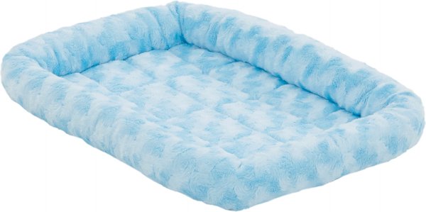 MidWest Quiet Time Fashion Plush Bolster Dog Crate Mat, Powder Blue, 18-in slide 1 of 6