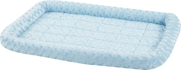 MidWest Quiet Time Fashion Plush Bolster Dog Crate Mat, Powder Blue, 36-in slide 1 of 6