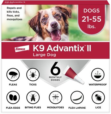 K9 Advantix II Flea & Tick Spot Treatment for Dogs, 21-55 lbs, slide 1 of 1