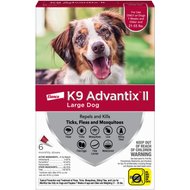 K9 Advantix II Flea, Tick & Mosquito Prevention for Large Dogs, 21-55 lbs, 6 treatments