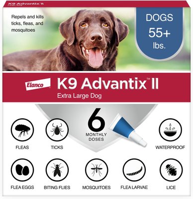K9 Advantix II Flea & Tick Spot Treatment for Dogs, over 55 lbs, slide 1 of 1