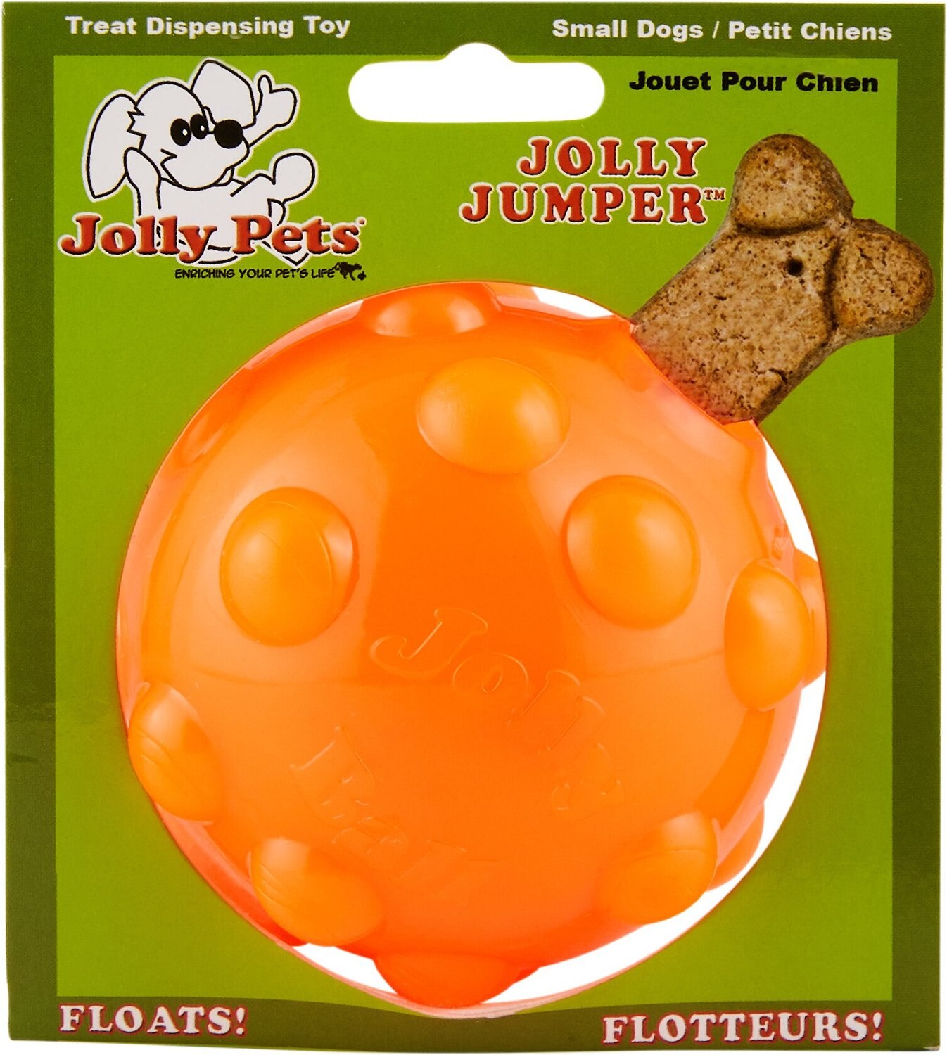 Jolly Pets Jolly Jumper Ball Dog Toy Orange 3 In