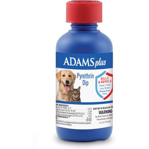 Adams Plus Flea & Tick Pyrethrin Pet Dip, 4-oz bottle