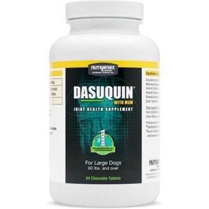 Nutramax Dasuquin with MSM Chewable Tablets Joint Supplement for Large Dogs, 84 count