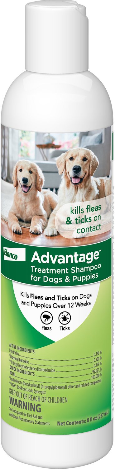 ADVANTAGE Flea & Tick Treatment Shampoo for Dogs & Puppies, 8oz bottle