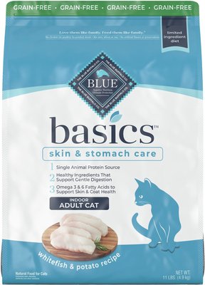 4. Blue Basics Limited Ingredient Fish & Potato Dry Cat Food
