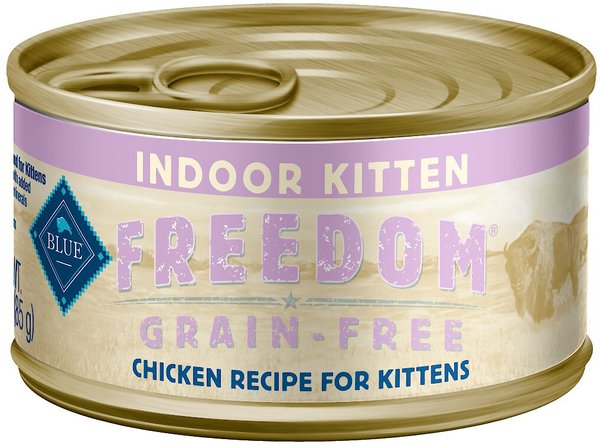 Blue Buffalo Freedom Indoor Kitten Chicken Recipe Grain-Free Canned Cat Food, 3-oz, case of 24 slide 1 of 7