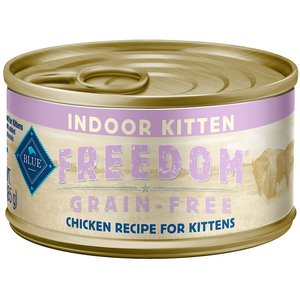 Blue Buffalo Freedom Indoor Kitten Chicken Recipe Grain-Free Canned Cat Food, 3-oz, case of 24