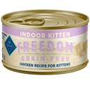 Blue Buffalo Freedom Indoor Kitten Chicken Recipe Grain-Free Canned Cat Food, 3-oz, case of 24
