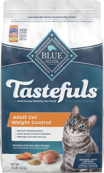 Blue Buffalo Weight Control Chicken & Brown Rice Recipe Adult Dry Cat Food, 15-lb bag slide 1 of 10