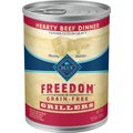Blue Buffalo Freedom Grillers Hearty Beef Dinner Grain-Free Canned Dog Food, 12.5-oz, case of 12